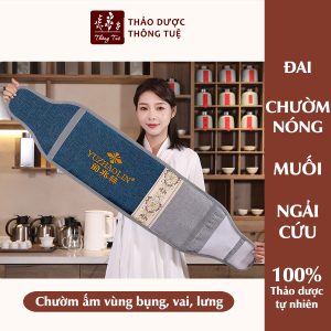 Đai Chườm Nóng Muối thảo dược ngải cứu - Túi Chườm giảm mỡ bụng sau sinh, giảm đau