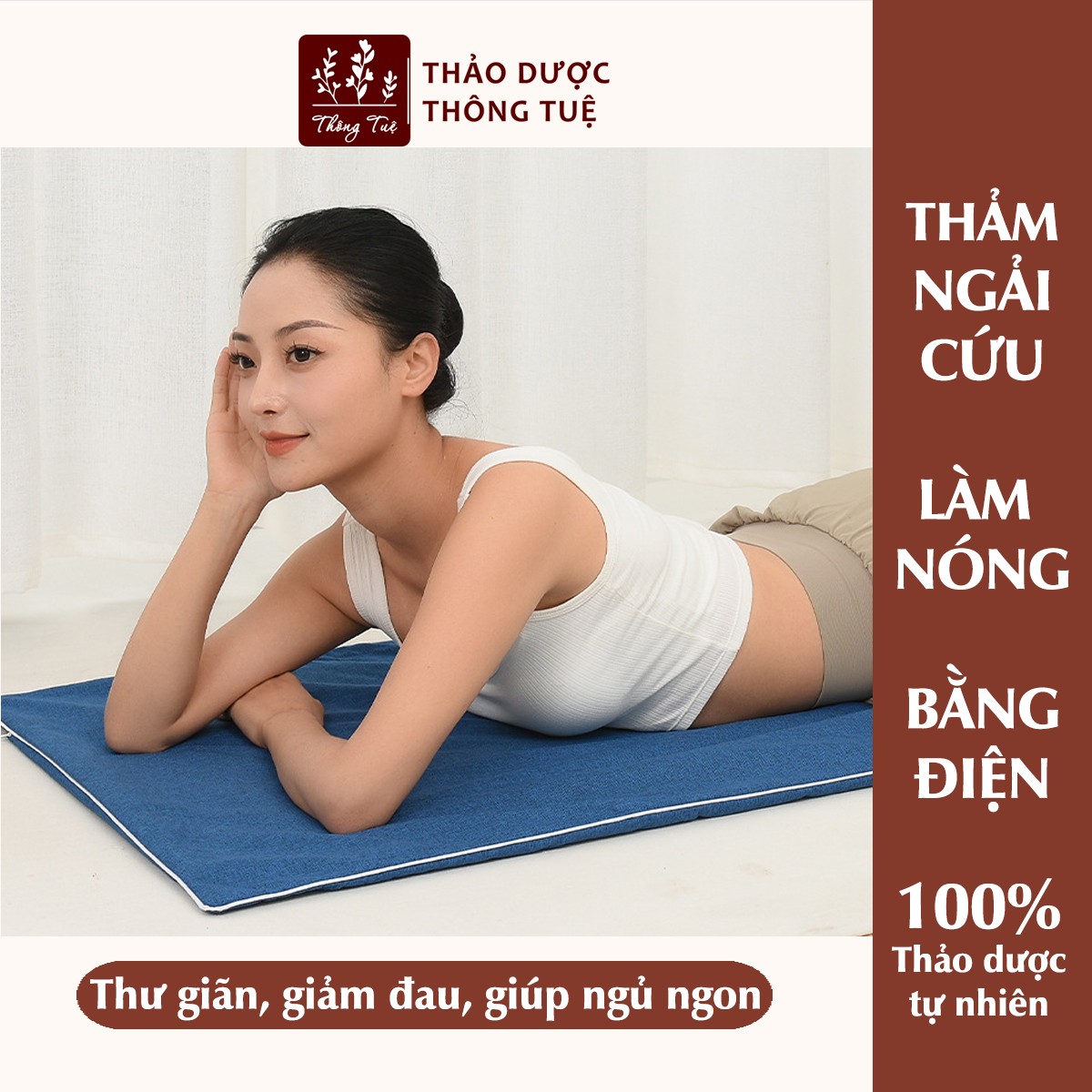 Thảm ngải cứu Trung Hoa sưởi ấm trị đau mỏi lưng xương khớp hiệu quả